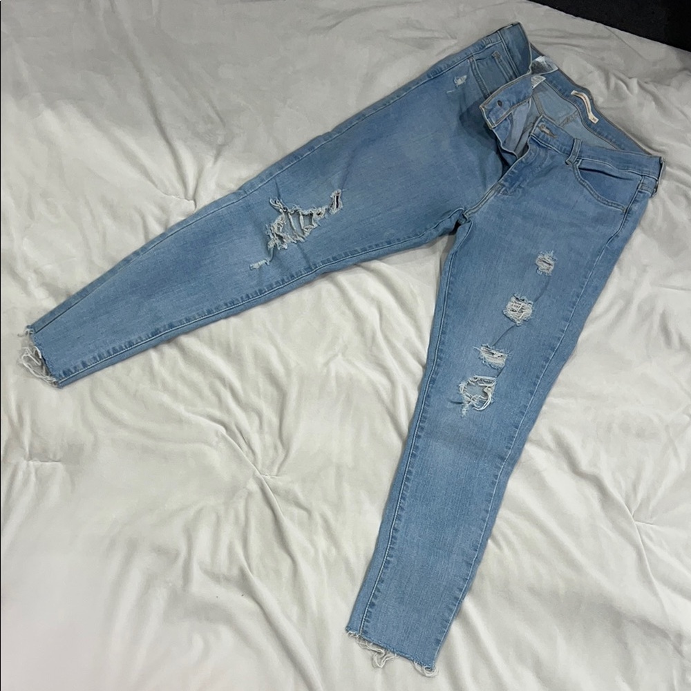 Levi's Light Blue Distressed Skinny Jeans